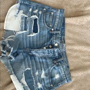 american eagle frayed ripped shorts